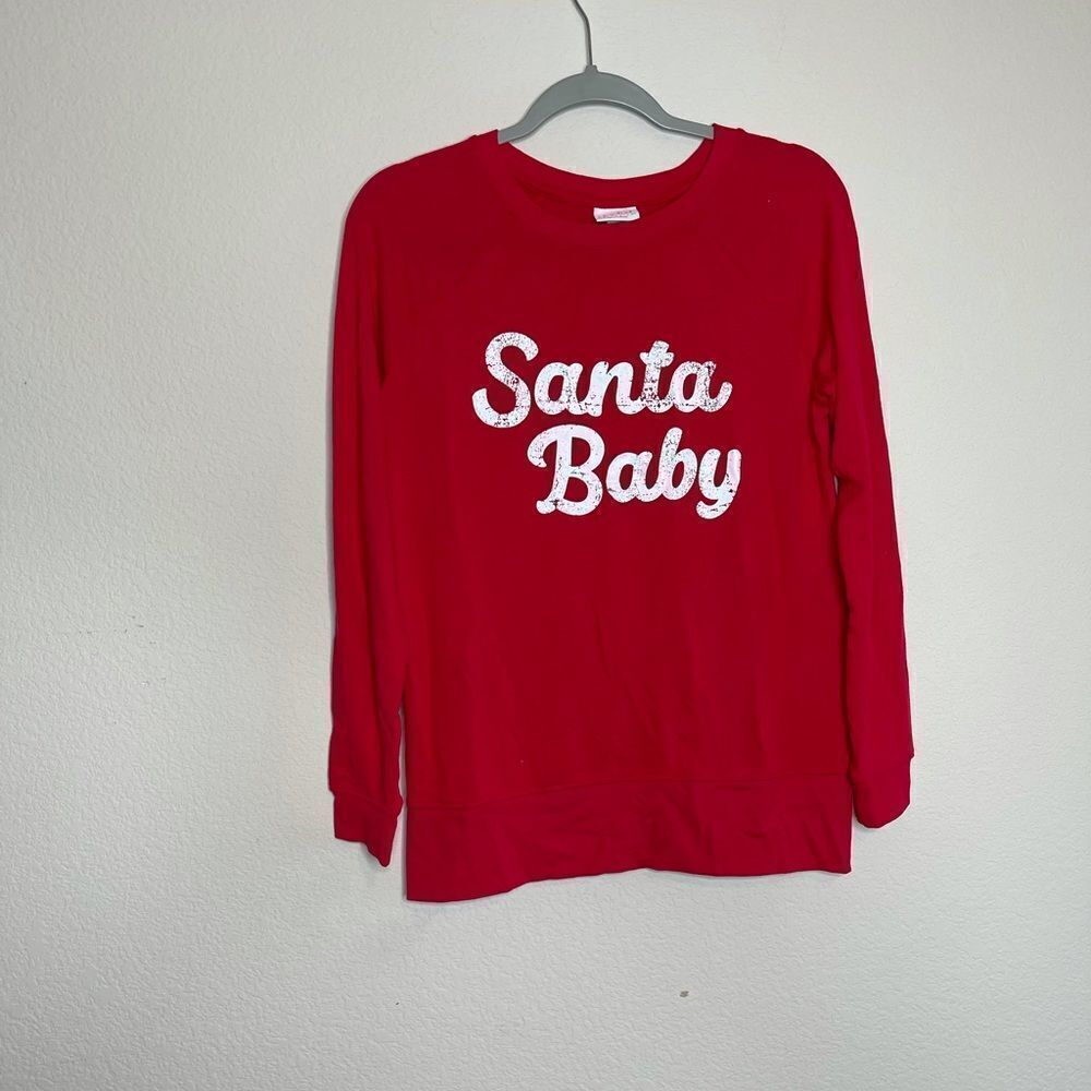 Isabel maternity Santa baby red sweatshirt